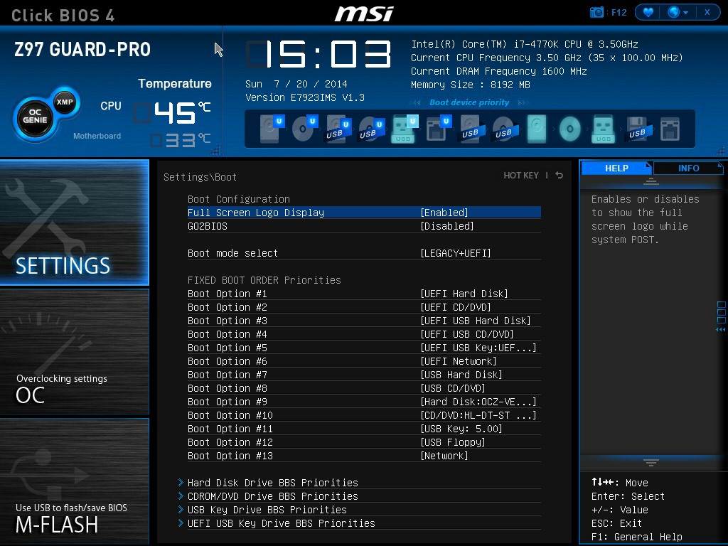 Настройка uefi bios asus z97